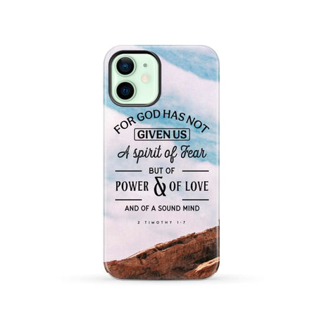 For God has not given us a spirit of fear phone case Christian cases iPhone 12 / Tough