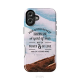 For God has not given us a spirit of fear phone case Christian phone cases iPhone 16 Plus / Tough Case