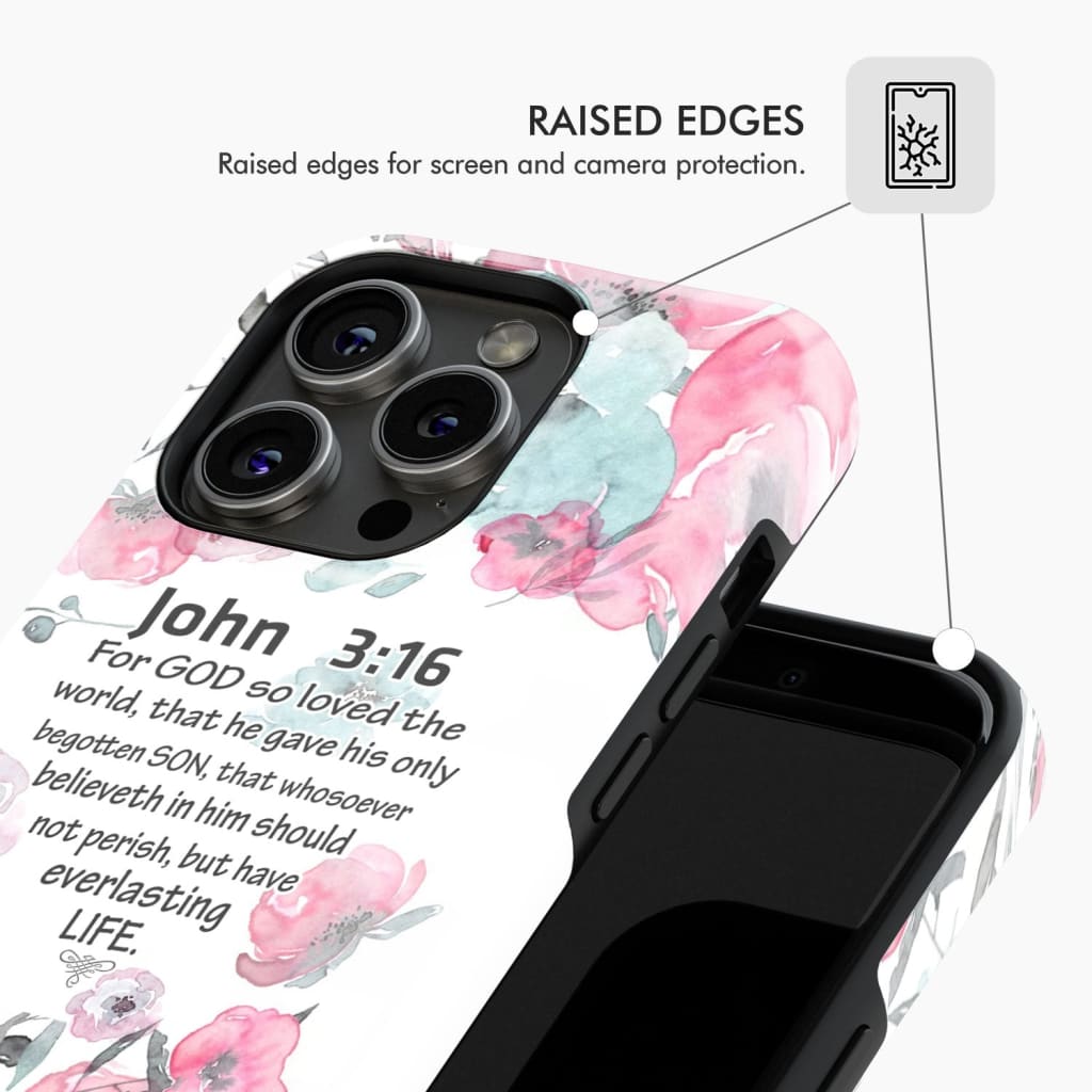 For God so loved the world John 3:16 Bible verse phone case