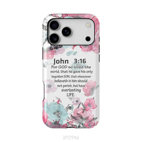 For God So Loved The World John 3:16 Bible Verse Phone Case iPhone 17 Pro Max / Tough Case