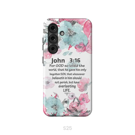 For God So Loved The World John 3:16 Bible Verse Phone Case Samsung Galaxy S25 / Tough Case