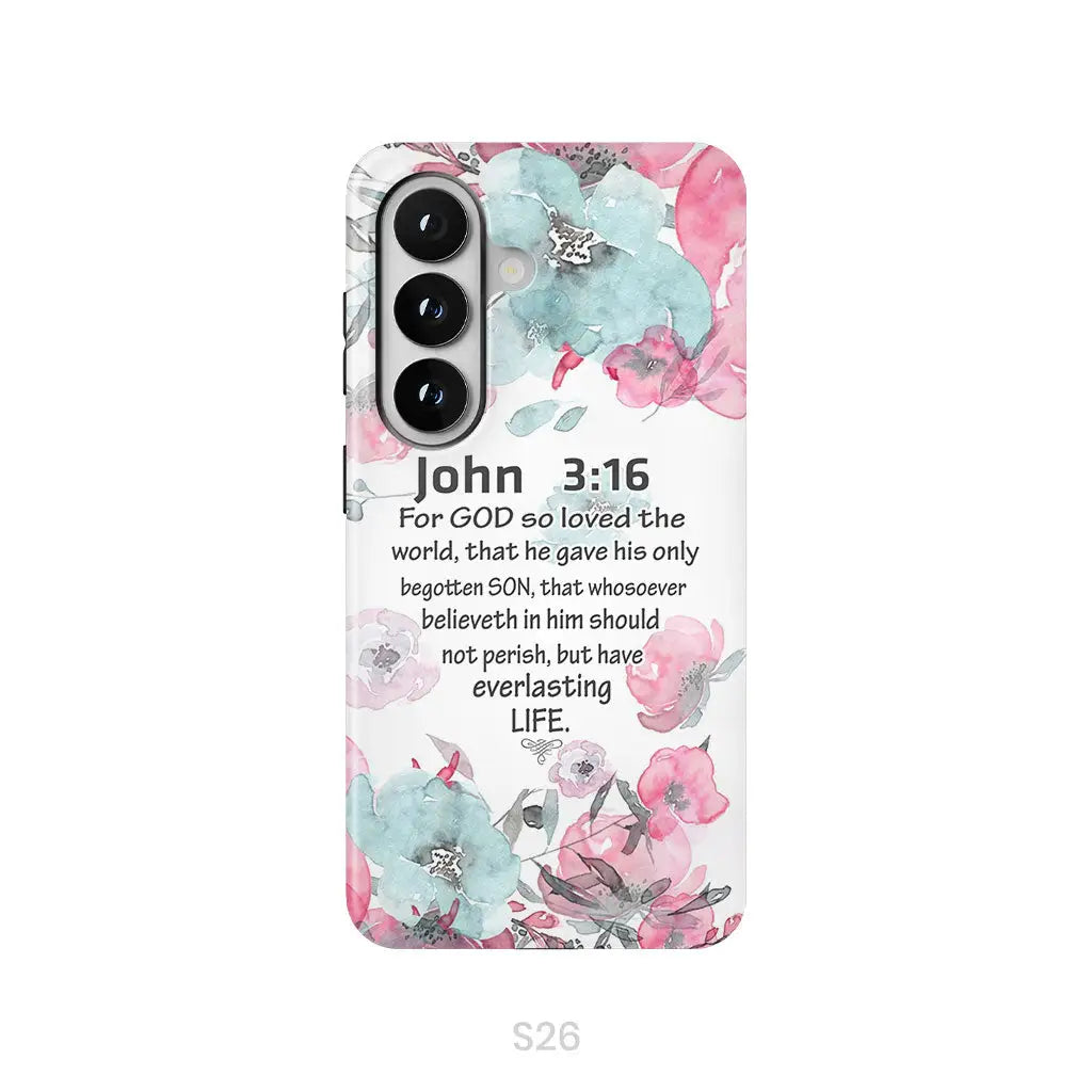 For God So Loved The World John 3:16 Bible Verse Phone Case Samsung Galaxy S26 / Tough Case