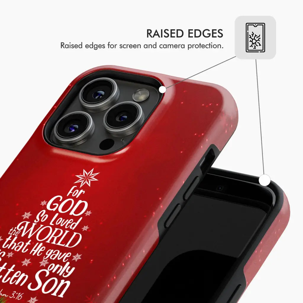 For God so loved the world John 3:16 Christian Christmas phone case