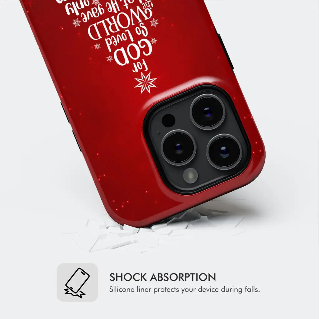 For God so loved the world John 3:16 Christian Christmas phone case