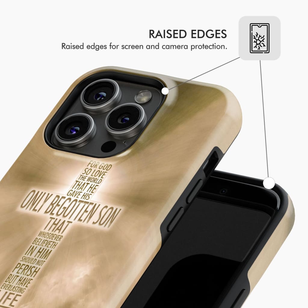 For God so loved the world John 3:16 KJV Bible verse phone case