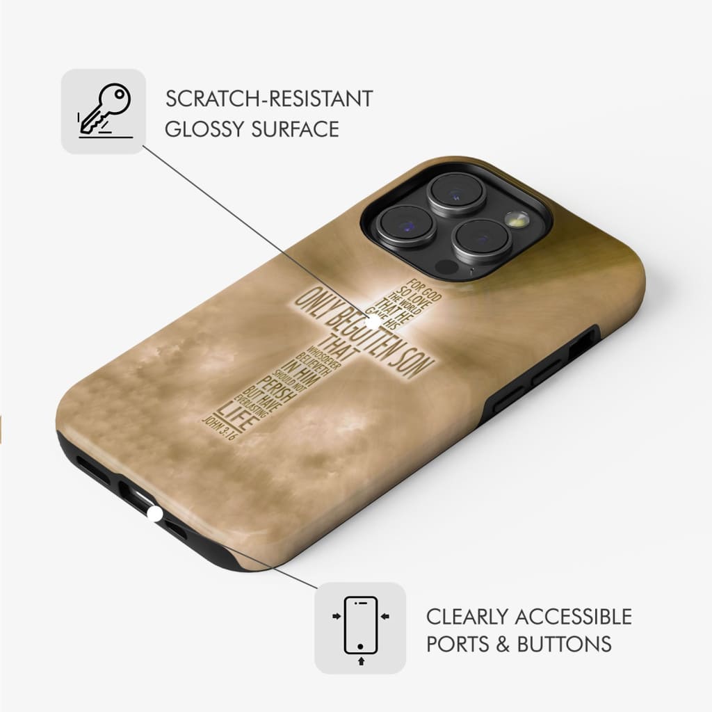 For God so loved the world John 3:16 KJV Bible verse phone case