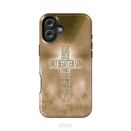 For God so loved the world John 3:16 KJV Bible verse phone case iPhone 16 Plus / Tough Case