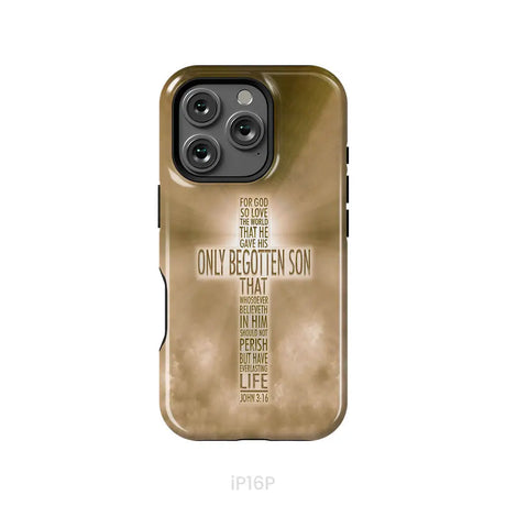 For God so loved the world John 3:16 KJV Bible verse phone case iPhone 16 Pro / Tough Case