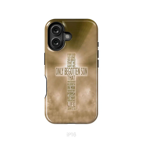 For God so loved the world John 3:16 KJV Bible verse phone case iPhone 16 / Tough Case