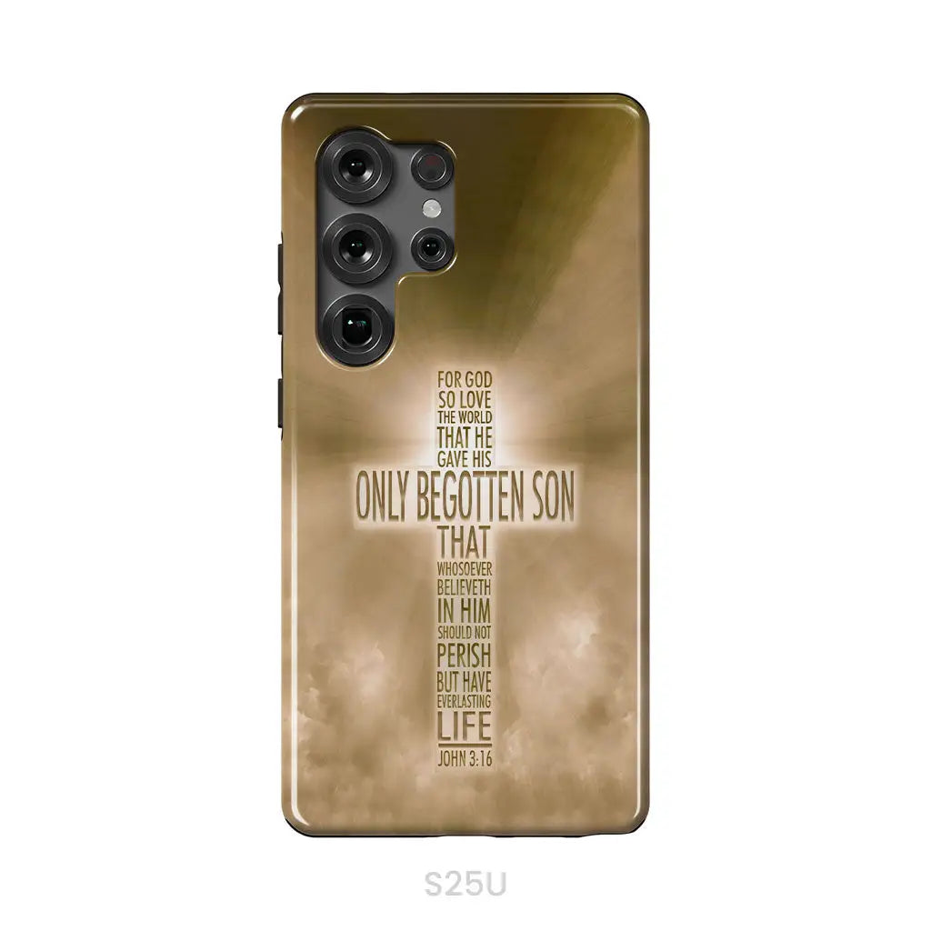 For God so loved the world John 3:16 KJV Bible verse phone case Samsung Galaxy S25 Ultra / Tough Case