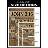 "For God So Loved the World" Christian wall art, cross and butterflies on rustic wood / canvas size options.
