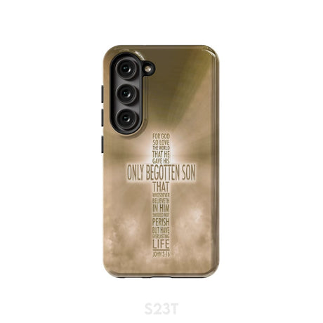 For God so loved the world John 3:16 KJV Bible verse phone case Samsung Galaxy S23 (Not FE) / Tough