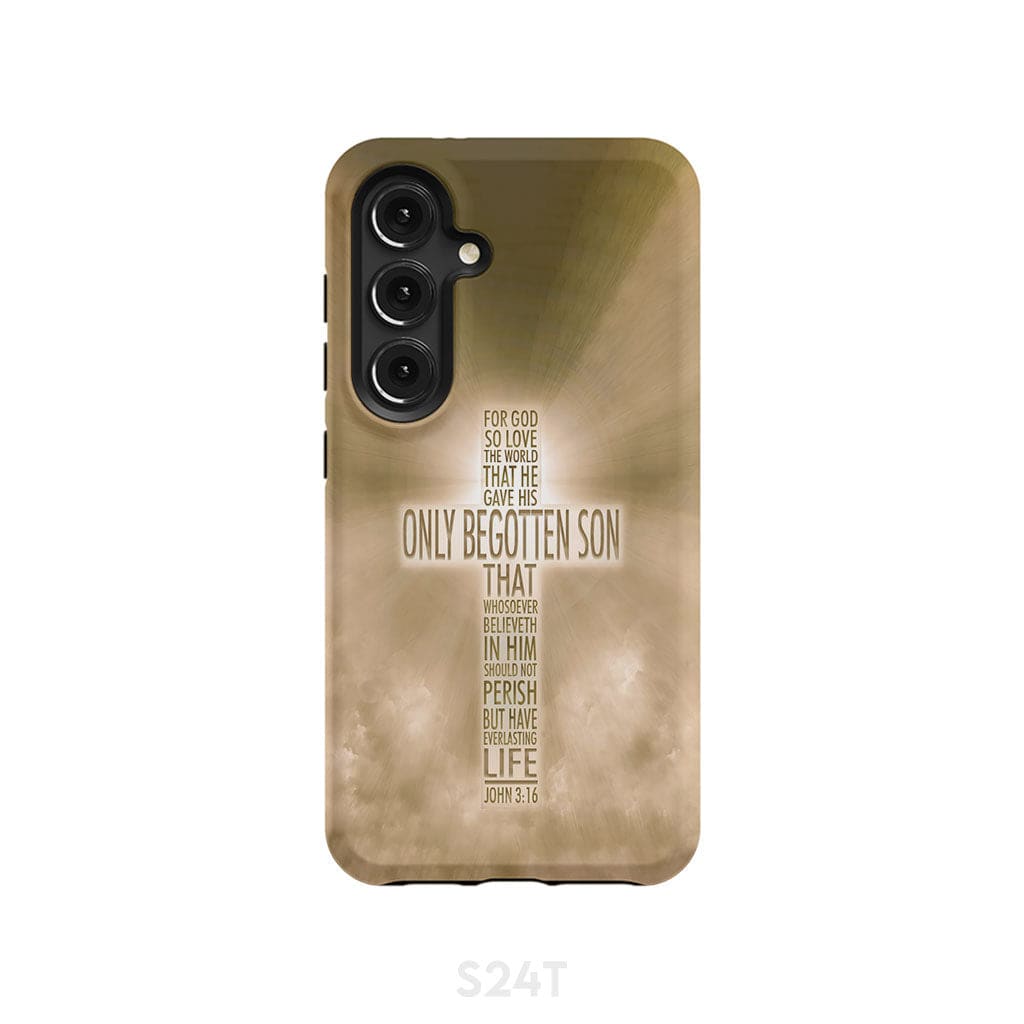 For God so loved the world John 3:16 KJV Bible verse phone case Samsung Galaxy S24 / Tough
