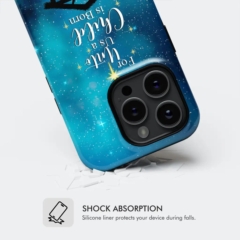For unto us a child is born Christmas phone case