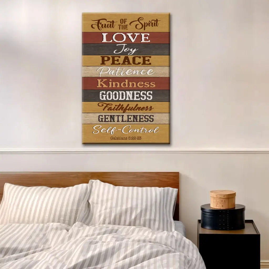Galatians 5:22–23 Christian artwork, faith-filled gift for birthdays, housewarmings, or new believers.