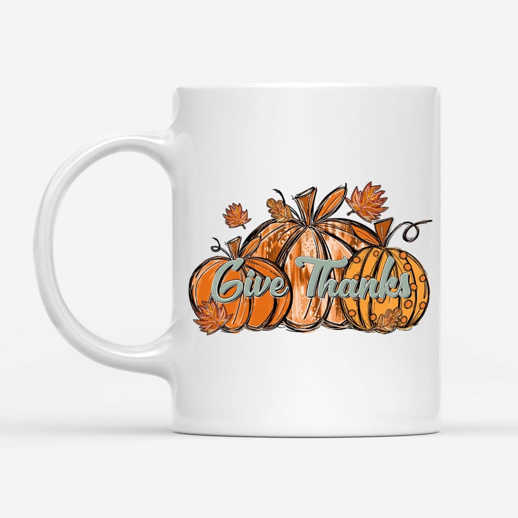 Give Thanks Pumpkin Fall Coffee Mug