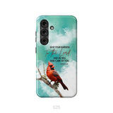 Give Your Burdens to the Lord Psalm 55:22 Cardinal Bird Phone Case Samsung Galaxy S25 / Tough Case