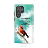 Give Your Burdens to the Lord Psalm 55:22 Cardinal Bird Phone Case Samsung Galaxy S22 Ultra / Tough