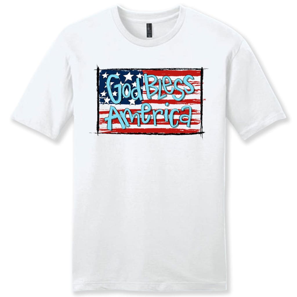 God Bless America Flag Men’s T-shirt White / S