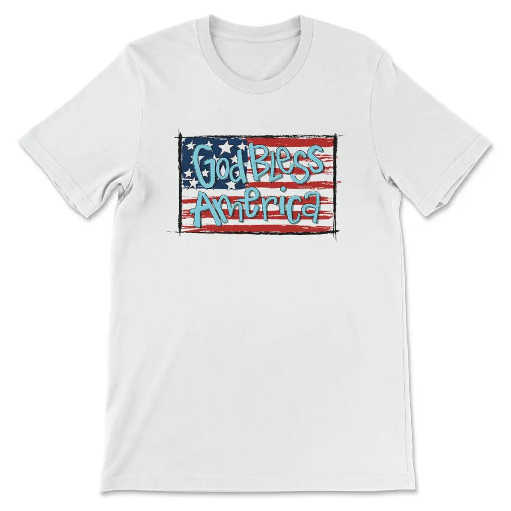 God Bless America Flag T-shirt, 4th Of July Patriotic T-shirts ...