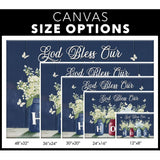 God Bless Our Home Butterflies and Flowers in Vases Wall Art Canvas