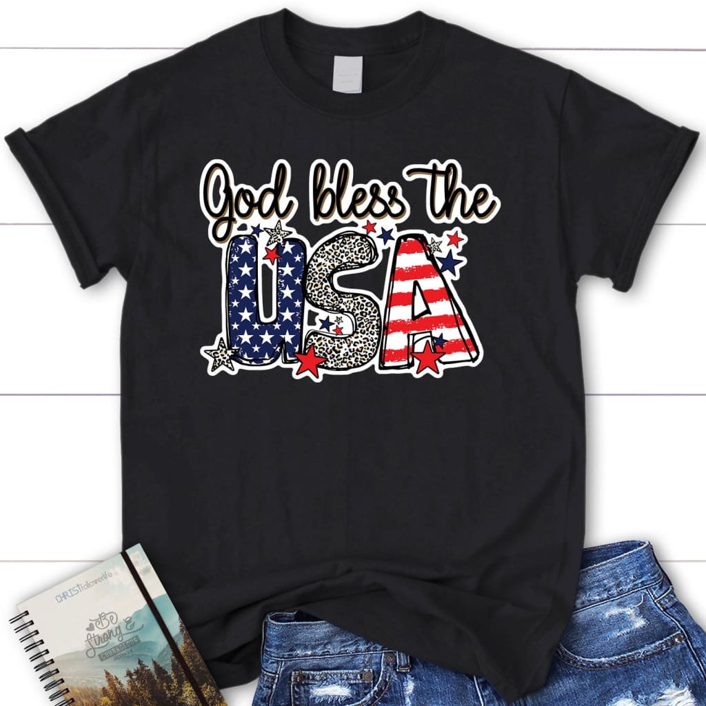 God bless the USA Women’s t-shirt Black / S