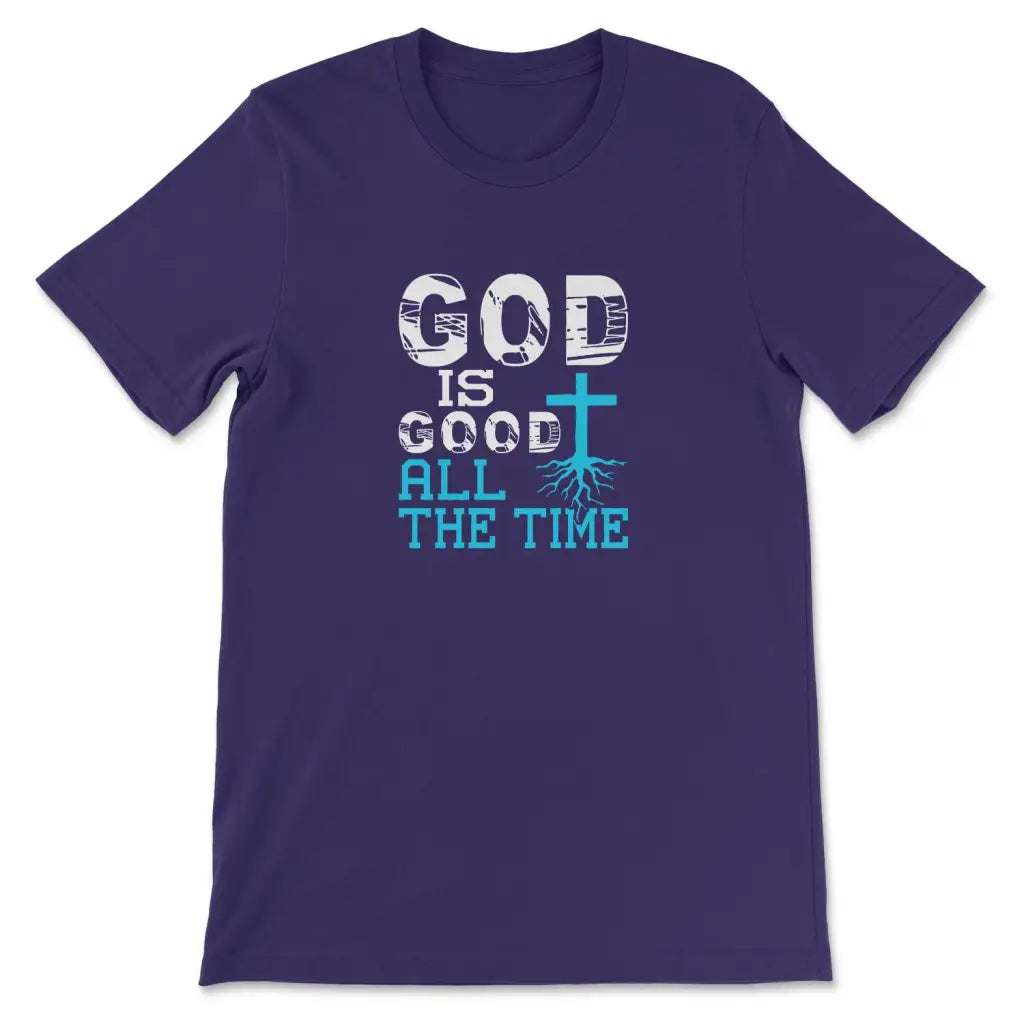 God Is Good All The Time Christian Faith T-shirt Team Purple / S