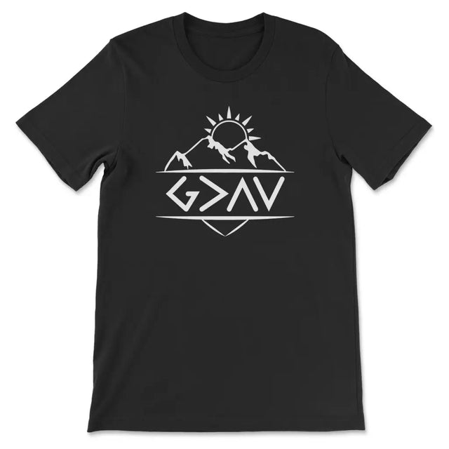 God is greater than the highs and the lows Christian t-shirt Black / S