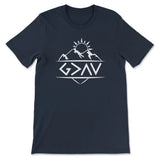 God is greater than the highs and the lows Christian t-shirt Navy / S