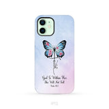 God is Within Her She Will Not Fall Faith Cross Butterfly Christian Phone Case iPhone 12 / Tough Case