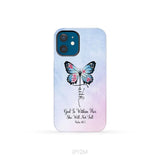 God is Within Her She Will Not Fall Faith Cross Butterfly Christian Phone Case iPhone 12 Mini / Tough Case