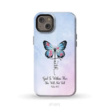 God is Within Her She Will Not Fall Faith Cross Butterfly Christian Phone Case iPhone 14 Plus / Tough Case