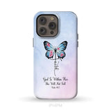 God is Within Her She Will Not Fall Faith Cross Butterfly Christian Phone Case iPhone 14 Pro Max / Tough Case