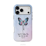 God is Within Her She Will Not Fall Faith Cross Butterfly Christian Phone Case iPhone 17 Pro Max / Tough Case