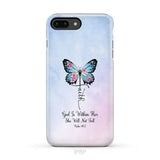 God is Within Her She Will Not Fall Faith Cross Butterfly Christian Phone Case iPhone 8 Plus / Tough Case
