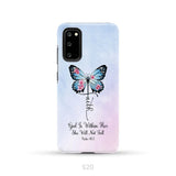 God is Within Her She Will Not Fall Faith Cross Butterfly Christian Phone Case Samsung Galaxy S24 Plus / Tough Case