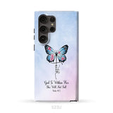God is Within Her She Will Not Fall Faith Cross Butterfly Christian Phone Case Samsung Galaxy S23 Ultra / Tough Case