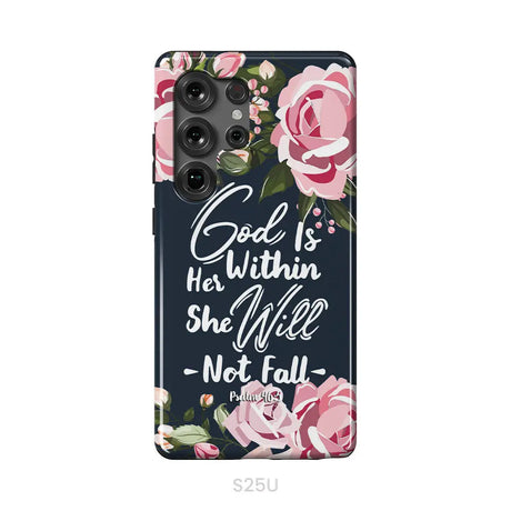 God is within her she will not fall Psalm 46:5 bible verse phone case Samsung Galaxy S25 Ultra / Tough Case