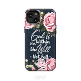 God is within her she will not fall Psalm 46:5 bible verse phone case iPhone 15 Plus / Tough
