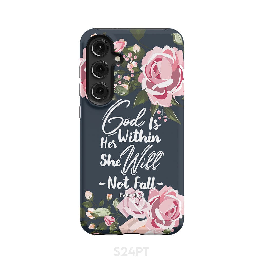 God is within her she will not fall Psalm 46:5 bible verse phone case Samsung Galaxy S24 Plus / Tough