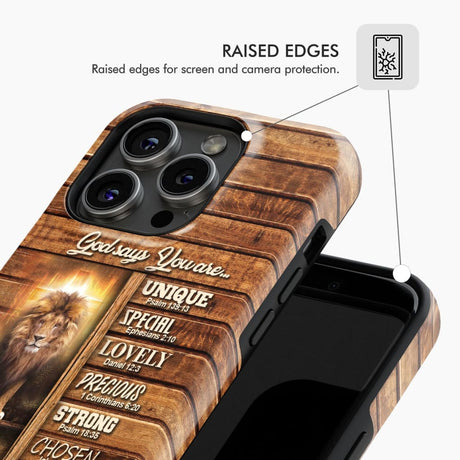 God says you are Lion and Lamb phone case - Christian cases