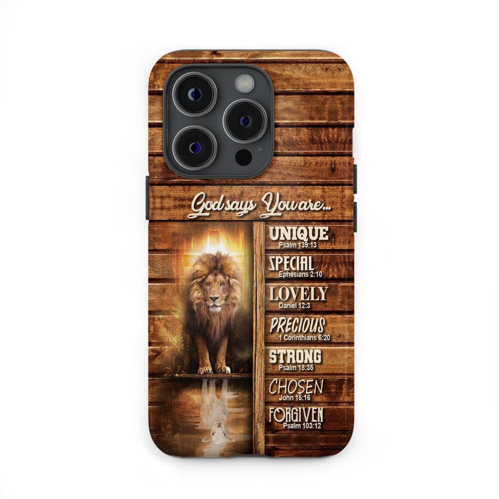 God says you are Lion and Lamb phone case - Christian cases