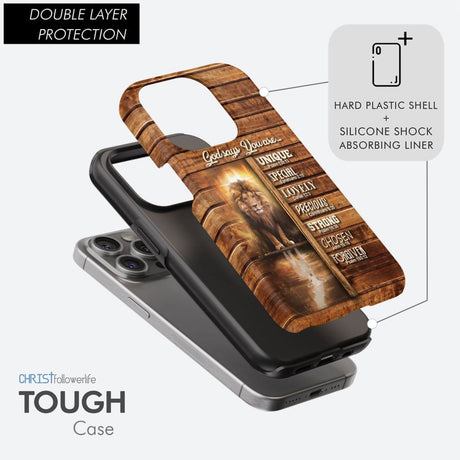 God says you are Lion and Lamb phone case - Christian cases