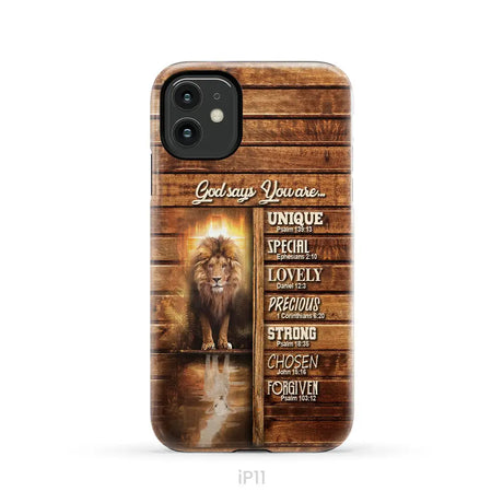 God says you are Lion and Lamb phone case - Christian phone cases iPhone 11 / Tough Case