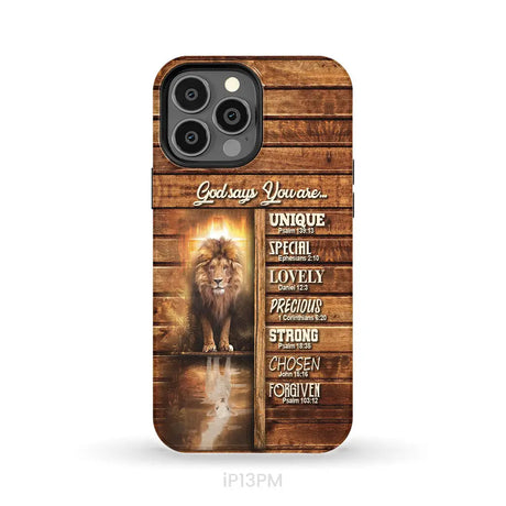 God says you are Lion and Lamb phone case - Christian phone cases iPhone 13 Pro Max / Tough Case