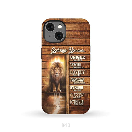 God says you are Lion and Lamb phone case - Christian phone cases iPhone 13 / Tough Case