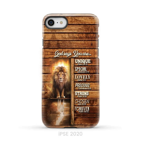 God says you are Lion and Lamb phone case - Christian phone cases iPhone SE 2020 / Tough Case