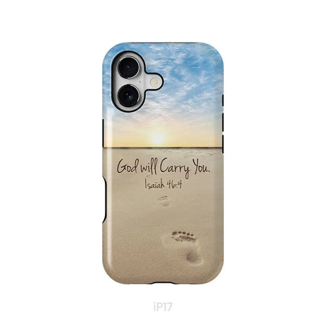 God will carry you Isaiah 46:4 Bible verse phone case