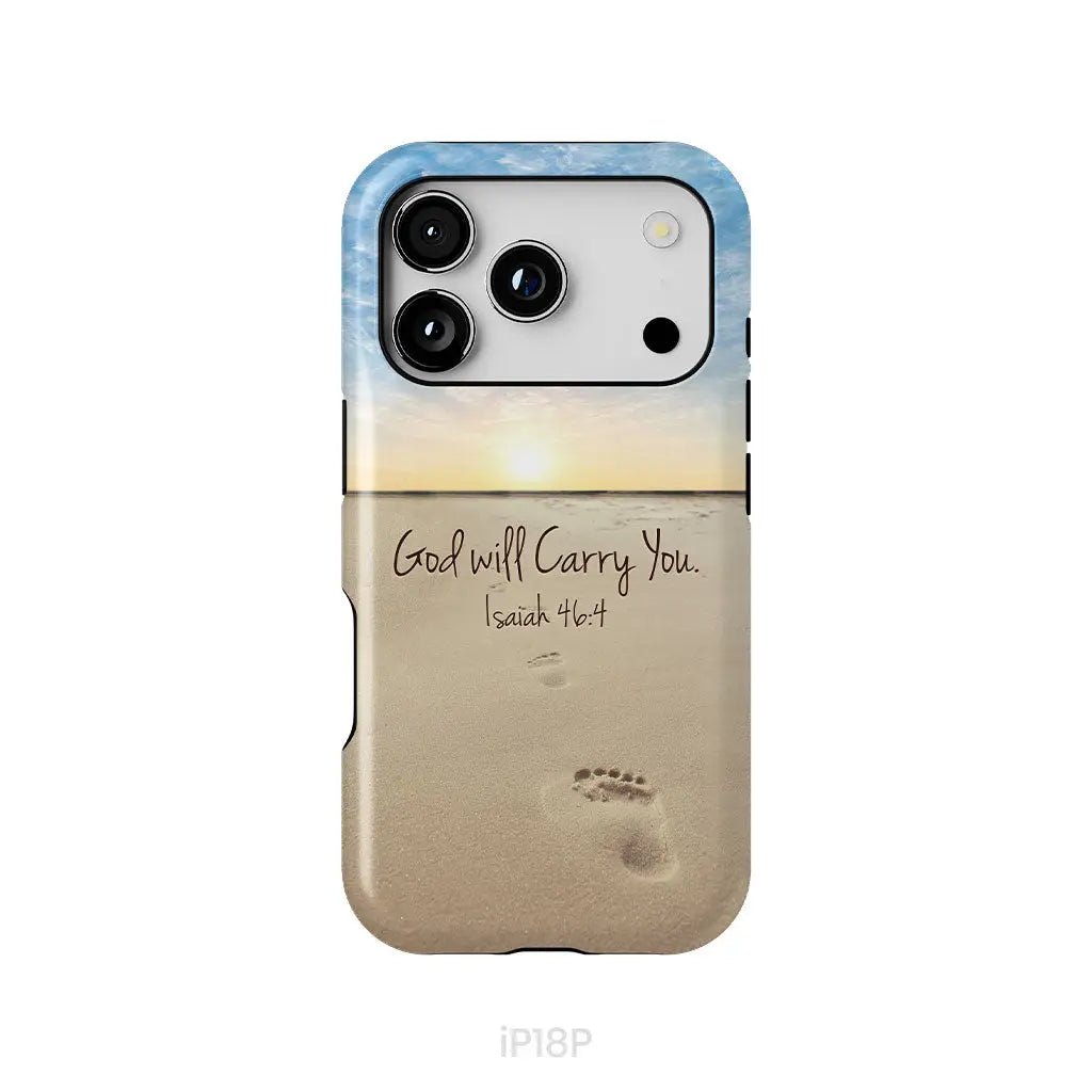 God will carry you Isaiah 46:4 Bible verse phone case iPhone 18 Pro / Tough Case