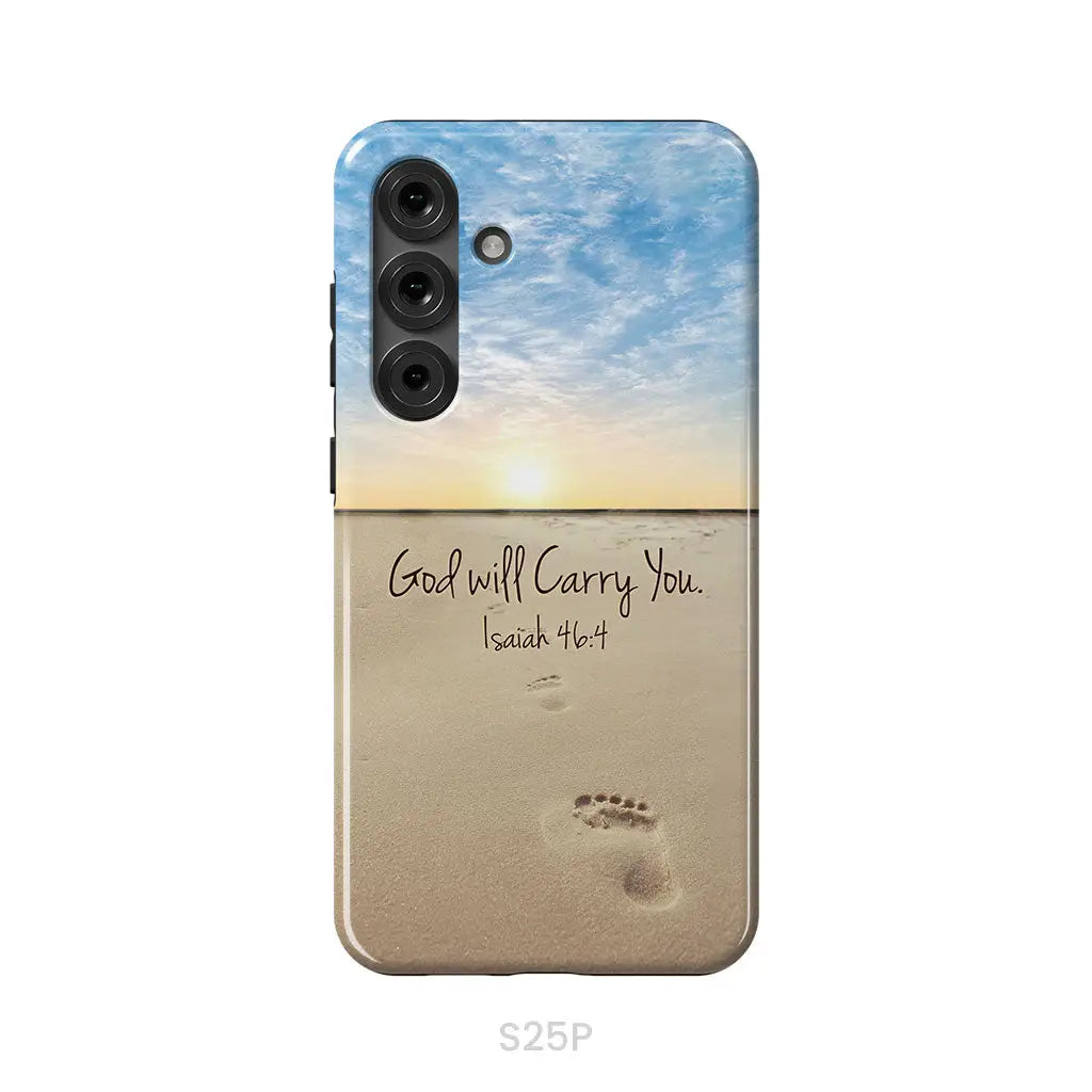 God will carry you Isaiah 46:4 Bible verse phone case Samsung Galaxy S25 Plus / Tough Case